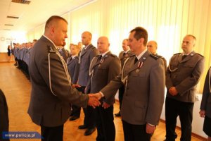 uroczystość wręczenia odznaczeń, medali i nominacji na wyższe stopnie dla policjantów i pracowników KWP w Bydgoszczy