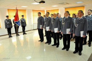 uroczysta zbiórka w Komendzie Powiatowej Policji w Augustowie