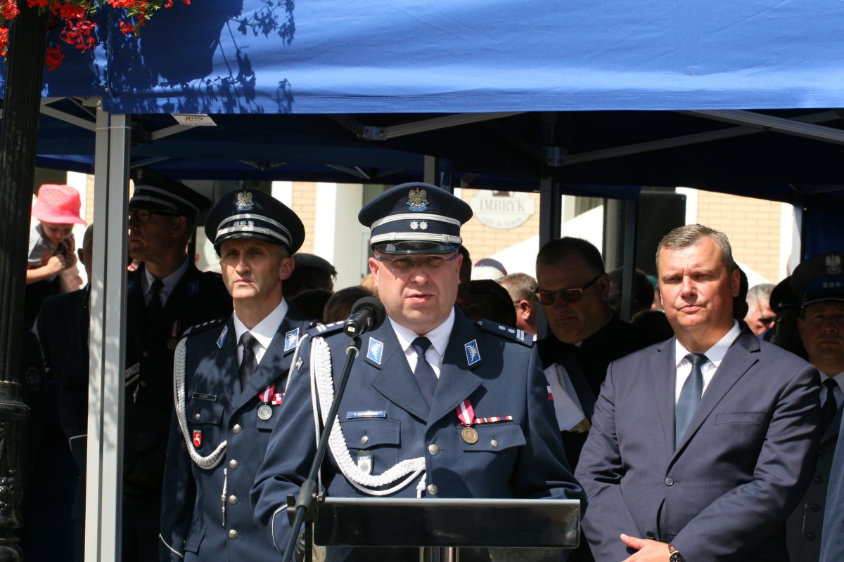Zastępca Komendanta Głównego Policji w Lublinie podczas przemowy