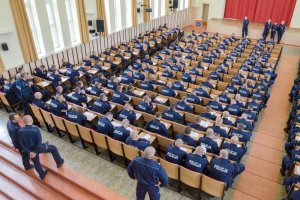 Rozwiązywanie testu odbywało się między innymi w głównej auli słupskiej Szkoły Policji.