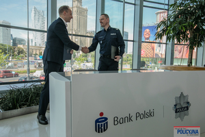 Spotkanie na którym podpisano list intencyjny pomiędzy Komendantem Głównym Policji a PKO BP.