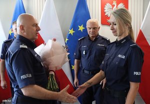 Spotkanie w KGP z policjantami z Mikołowa.