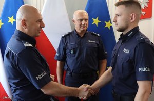 Spotkanie w KGP z policjantami z Mikołowa.