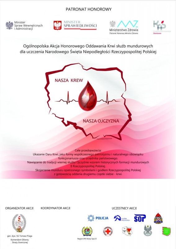 plakat informujący o akcji oddawania krwi