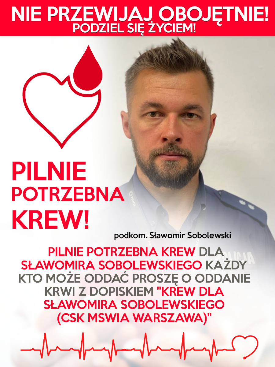 plakat informujący o zbiórce krwi