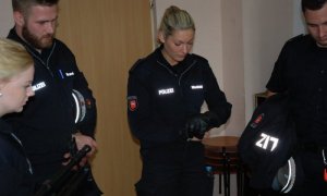 Niemieccy policjanci w katowickim oddziale prewencji