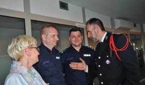Attaché  ds. bezpieczeństwa wewnętrznego Ambasady Francji w Polsce OLIVIER ORDAS podczas wizyty w łódzkiej komendzie