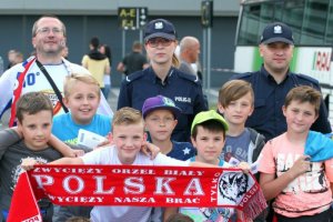 policjanci zabezpieczali mecz rozgrywany w ramach UEFA EURO U21 w Lublinie