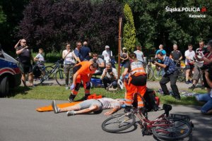 Symulacja wypadku drogowego z udziałem rowerzysty