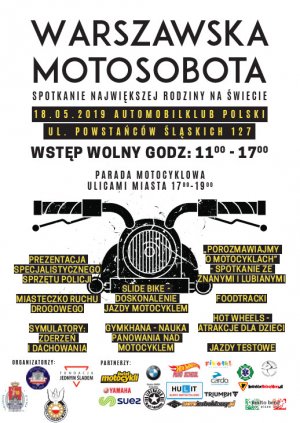 plakat informujący o pikniku Warszawska Motosobota