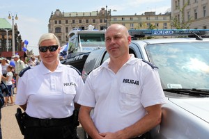 Policjanci Komisariatu Wodnego w Poznaniu podczas obchodów 100. rocznicy powstania Policji Państwowej