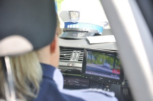 Braniewscy policjanci drogówki podczas służby