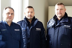 asp. szt. Marcin Hiszpański, insp. Tomasz Klimek, mł. insp Dariusz Stachelek