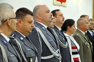 Uroczyste przywitanie nadinspektora Krzysztofa Justyńskiego w KWP w Katowicach 25 lipca 2017 r.
