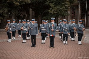 Orkiestra Komendy Wojewódzkiej Policji w Katowicach podczas występu