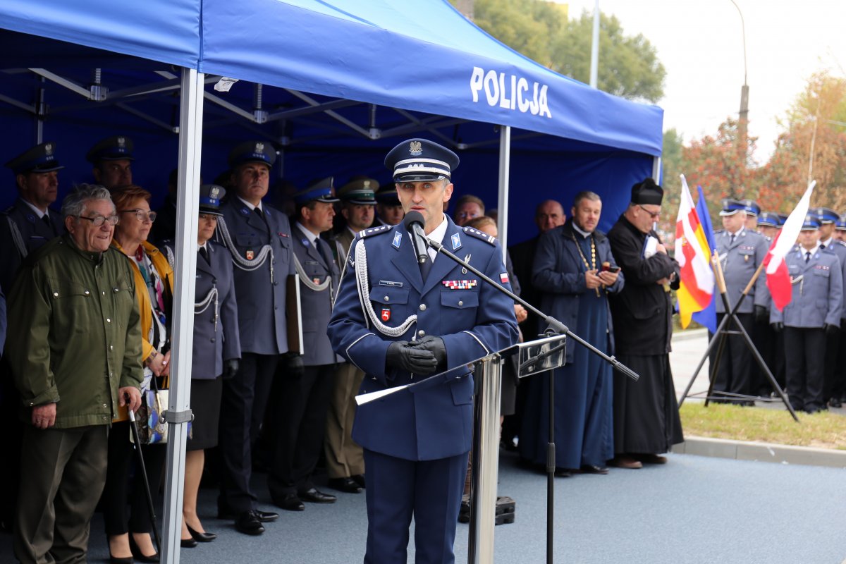 Komendant Wojewódzki Policji w Lublinie podczas przemówienia