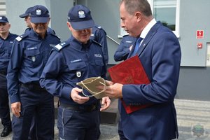Komendant Główny Policji oraz burmistrz Prószkowa